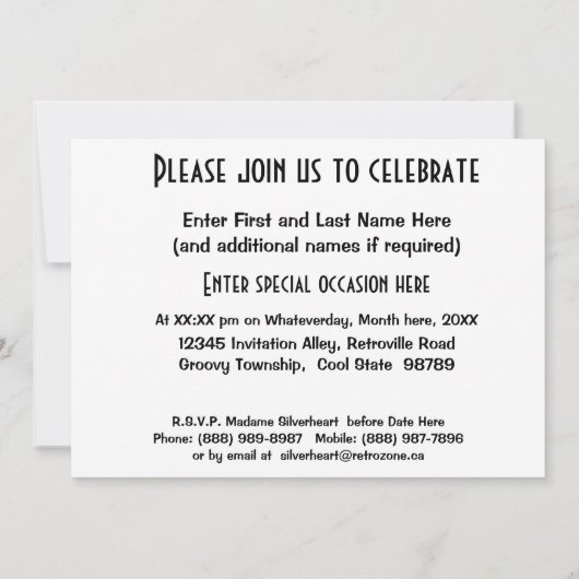 Sparen de Datum - Gothic Metal Heart Jewel Save The Date (Achterkant)