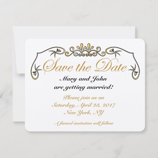 Sparen de datum goud kaart (Voorkant)