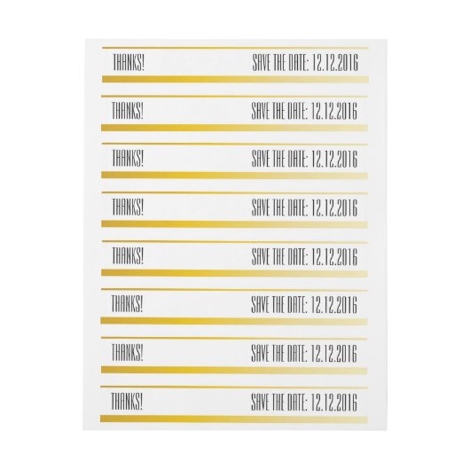 Sparen de datum, gouden adreslabel wikkel (Vel)