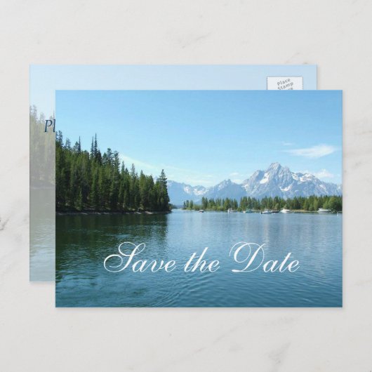 Sparen de datum, Grand Teton National Park. Aankondigingskaart (Voorkant / Achterkant)