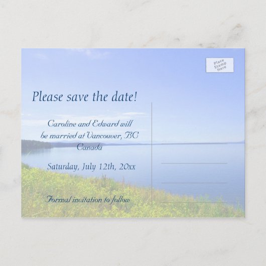 Sparen de datum, Grand Teton National Park. Aankondigingskaart (Achterkant)