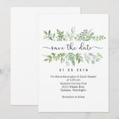 Sparen de Datum Greenery Uitnodigingskaart Kaart (Voorkant / Achterkant)