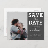 Sparen de Datum Grijs & Witte Bieden van het Malpl Aankondigingskaart (Voorkant / Achterkant)