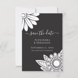 Sparen de Datum Grijze Band Typografie van de Bloe Save The Date