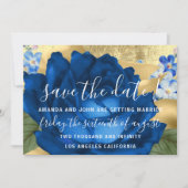 Sparen de Datum Grijze Blauwe Koninklijke Blauw Save The Date (Voorkant)