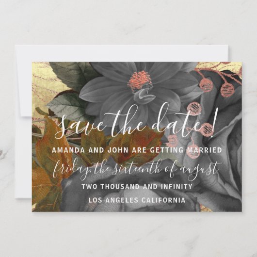 Sparen de Datum Grijze Golden Save The Date (Voorkant)
