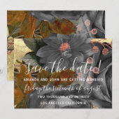 Sparen de Datum Grijze Golden Save The Date (Voorkant / Achterkant)