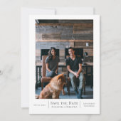 Sparen de Datum Grijze Witte Weddenschap Gepersona Save The Date (Voorkant)