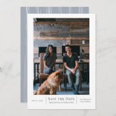 Sparen de Datum Grijze Witte Weddenschap Gepersona Save The Date (Voorkant / Achterkant)