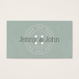 Sparen de datum groene en roze knoop naaigkaart visitekaartje