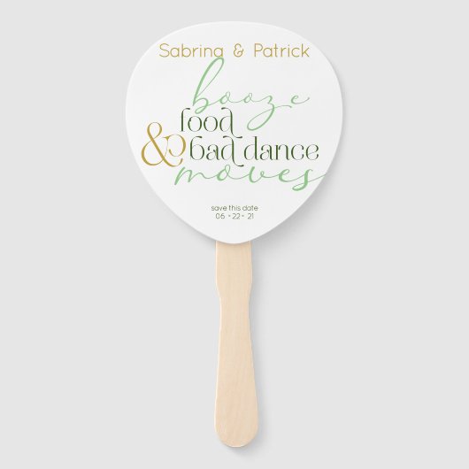 Sparen de Datum Groene het Levensmiddel Slechte Da Handwaaier (Voorkant)