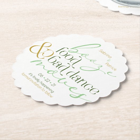 Sparen de Datum Groene het Levensmiddel Slechte Da Kartonnen Onderzetters (Gekanteld)