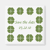 Sparen de datum, Groene Shamrocks grensmagneten Magneet (Voorkant)