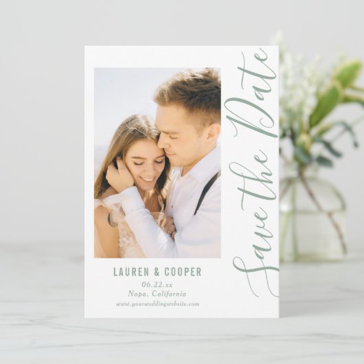 Sparen de Datum Groene Stijlvolle Manuscript Moder (Staand voorkant)