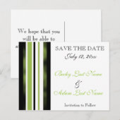 Sparen de Datum Groene Stripes Briefkaart (Voorkant / Achterkant)