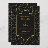 Sparen de datum, grote gatsby, dahlia geometric kaart (Voorkant / Achterkant)