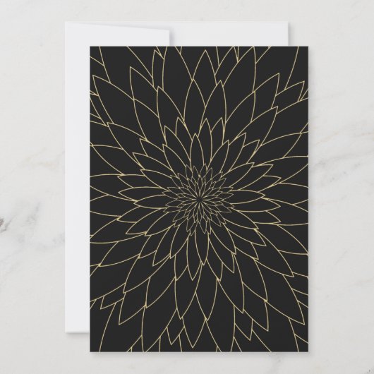 Sparen de datum, grote gatsby, dahlia geometric kaart (Achterkant)