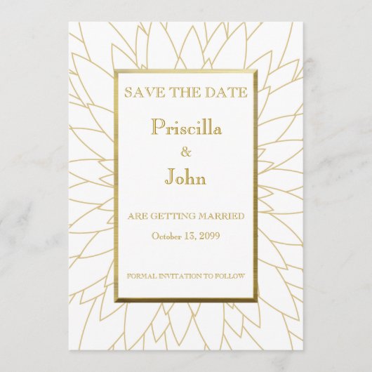 Sparen de datum, grote gatsby, dahlia geometric save the date (Voorkant)