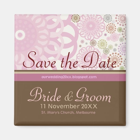 Sparen de Datum Gyroscopen Roze Bruin Magnet (Voorkant)