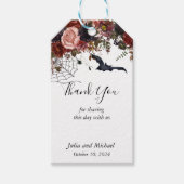 Sparen de Datum Halloween de Waterverf van de Wedd Cadeaulabel (Voorkant)