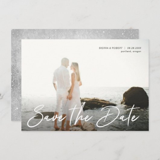 Sparen de Datum Handgeschreven de Aankondiging van (Voorkant / Achterkant)