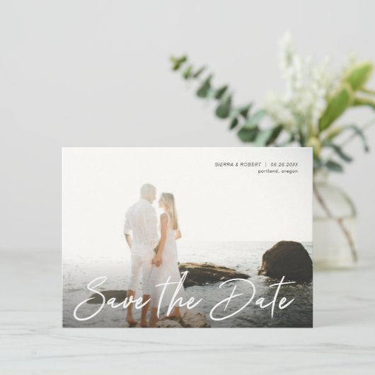 Sparen de Datum Handgeschreven de Aankondiging van (Staand voorkant)