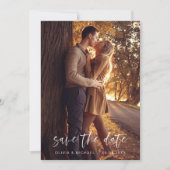 Sparen de Datum Handgeschreven de Foto van de Wedu Save The Date (Voorkant)