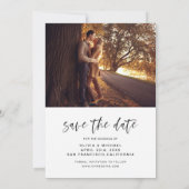 Sparen de Datum Handgeschreven de Foto van de Wedu Save The Date (Achterkant)