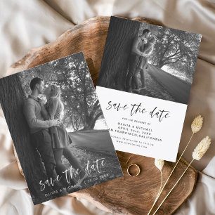 Sparen de Datum Handgeschreven de Foto van de Wedu Save The Date