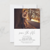 Sparen de Datum Handgeschreven Herfst van de Foto  Save The Date (Achterkant)