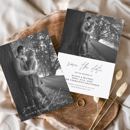 Sparen de Datum Handgeschreven Herfst van de Foto  Save The Date