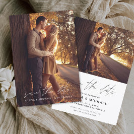 Sparen de Datum Handgeschreven Herfst van de Foto  Save The Date