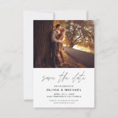 Sparen de Datum Handgeschreven Herfst van de Foto  Save The Date (Achterkant)