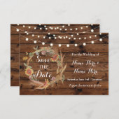 Sparen de Datum Herfst in de kaartjes van het Hout Save The Date (Voorkant / Achterkant)