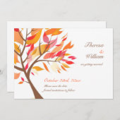 Sparen de Datum herfst van het thema van de Boom v Save The Date (Voorkant / Achterkant)