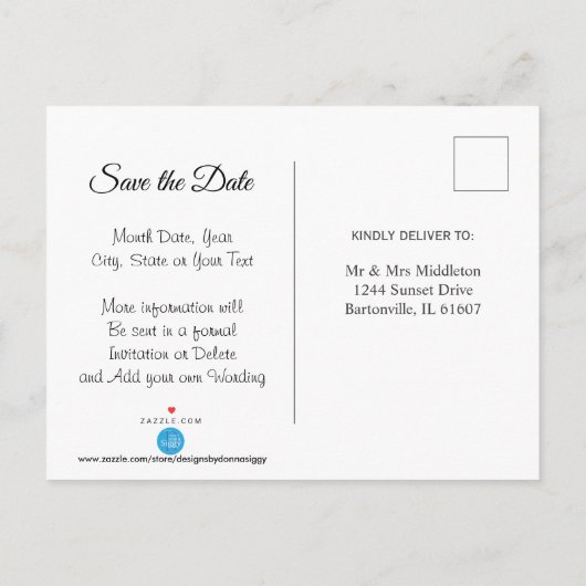 Sparen de Datum - het 50ste Jubileum van de Glitte Aankondigingskaart (Achterkant)