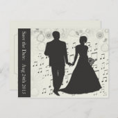 Sparen de Datum, het Briefkaart van de Muzieknoten (Voorkant / Achterkant)