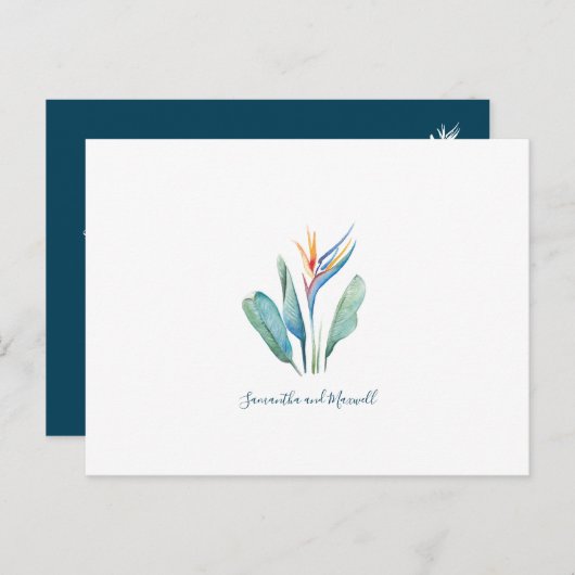 Sparen de Datum het Briefkaart van de Tropische Wa (Voorkant / Achterkant)