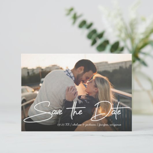 Sparen de Datum het Draaien Stijlvolle Manuscript Kaart (Staand voorkant)