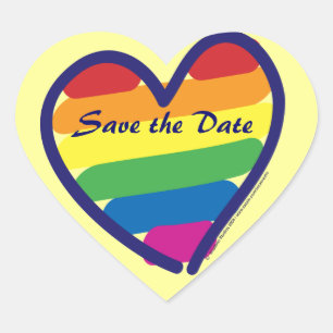 Sparen de Datum/het Gay Lesbian Wedding Hart Sticker