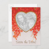  sparen de Datum, het Hart en de Bloemen Aankondigingskaart (Voorkant / Achterkant)