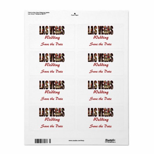 Sparen de Datum/het Las Vegas Wedding Etiket (Full Sheet)