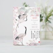 Sparen de Datum - het Rode Kruis Chinees huwelijk Save The Date (Staand voorkant)