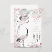 Sparen de Datum - het Rode Kruis Chinees huwelijk Save The Date (Voorkant / Achterkant)