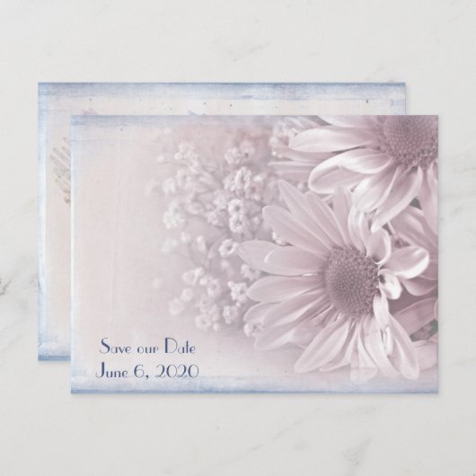 Sparen de Datum huwelijksmaisy bouquet Aankondigingskaart (Voorkant / Achterkant)