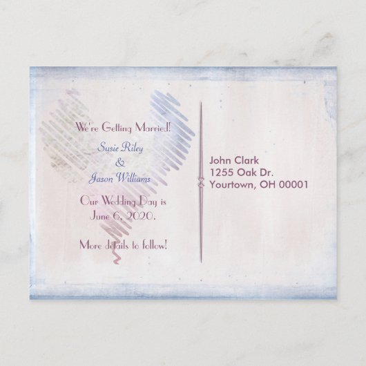 Sparen de Datum huwelijksmaisy bouquet Aankondigingskaart (Achterkant)