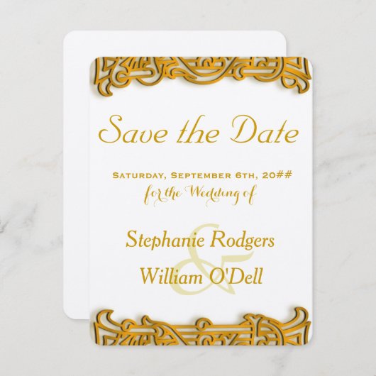 Sparen de Datum Ierse Gouden Weddenschap Save The Date (Voorkant / Achterkant)