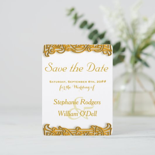 Sparen de Datum Ierse Gouden Weddenschap Save The Date (Staand voorkant)