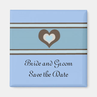 Sparen de Datum in Blauw en Bruin Magneet