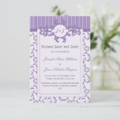 Sparen de Datum in Lavender met Patroon Save The Date (Staand voorkant)